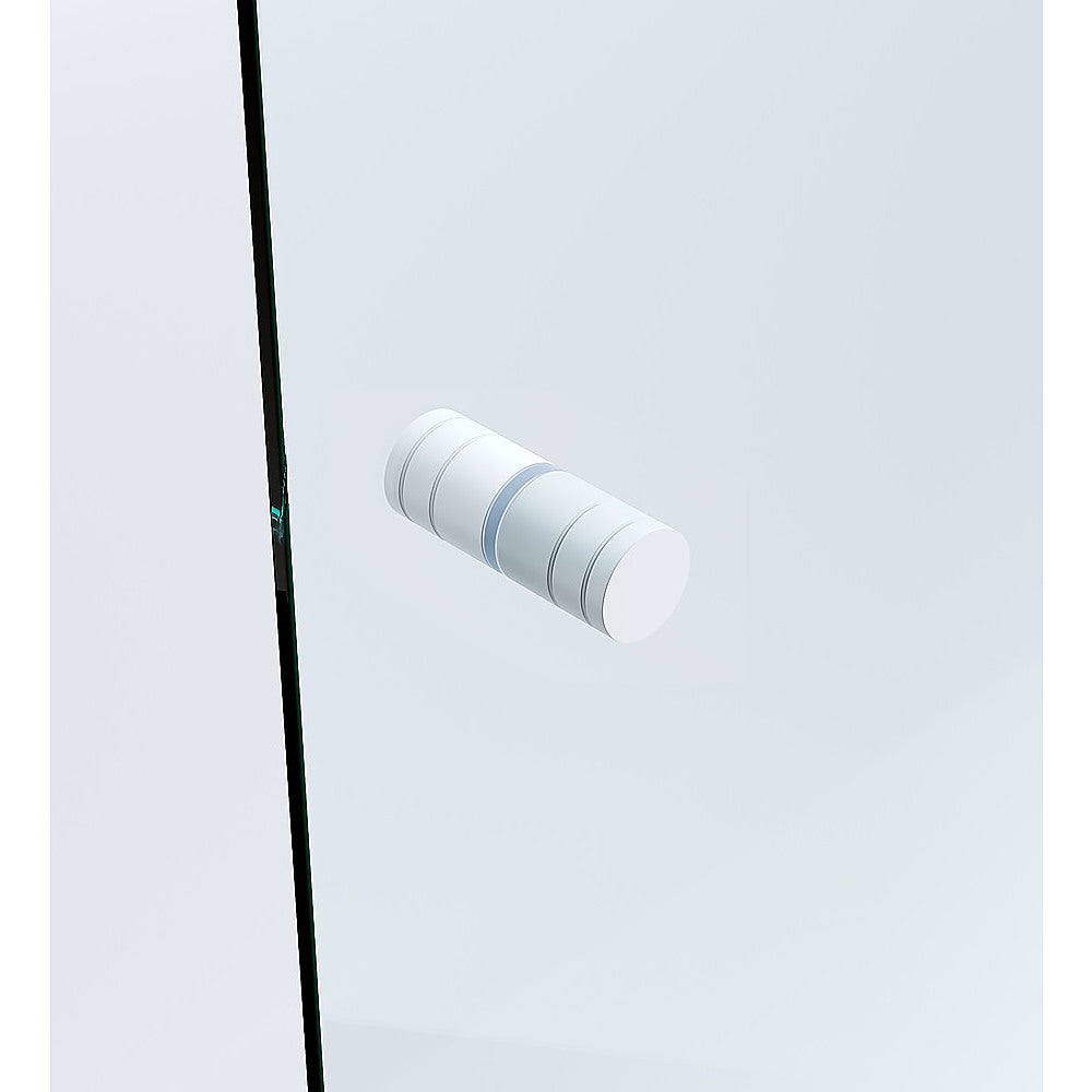 100cm Frameless Diamond Shower Screen with Channels and SS Hinges - White