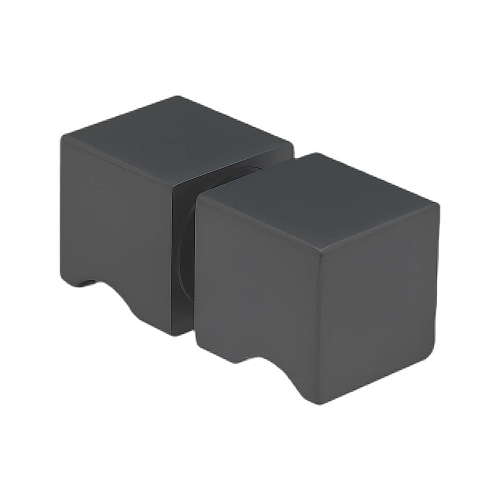 100cm Frameless Diamond Shower Screen with Channels and Brass Hinges - Black