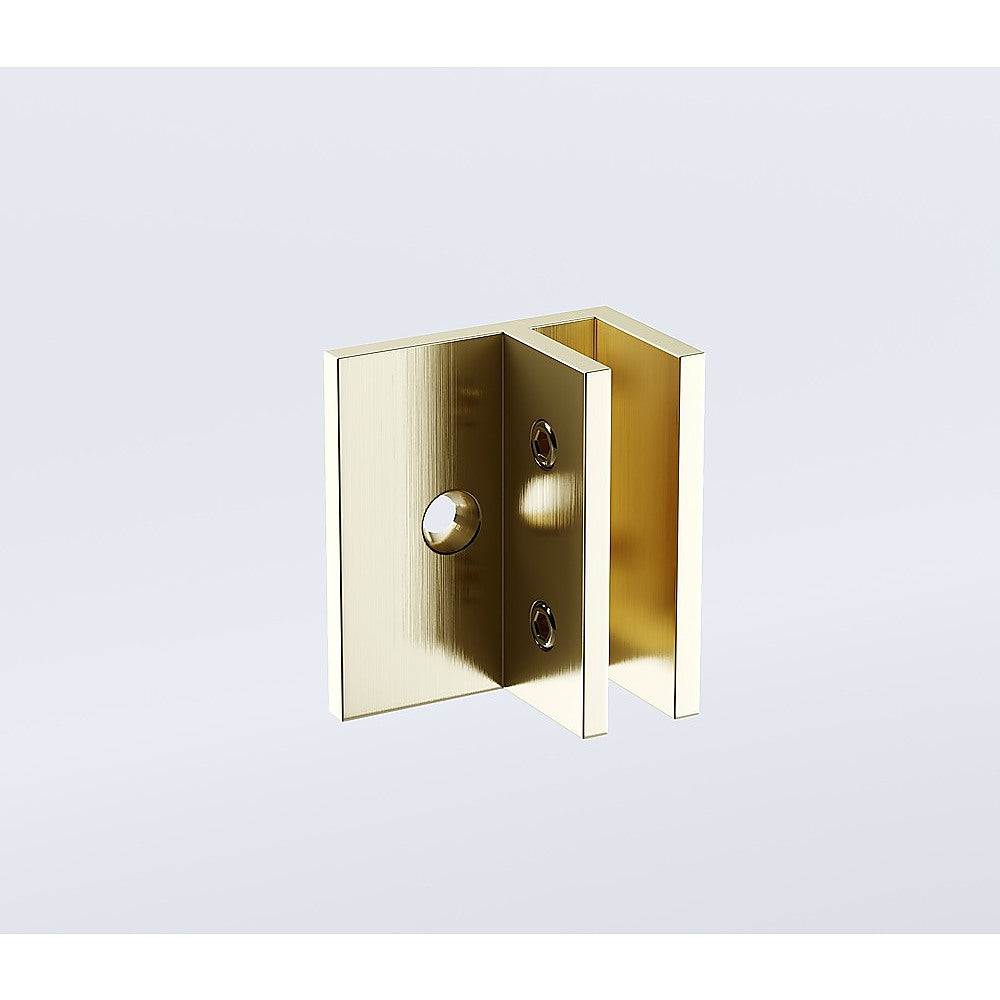 100cm Reeded Glass Shower Screen with Gold Wall F-Brackets