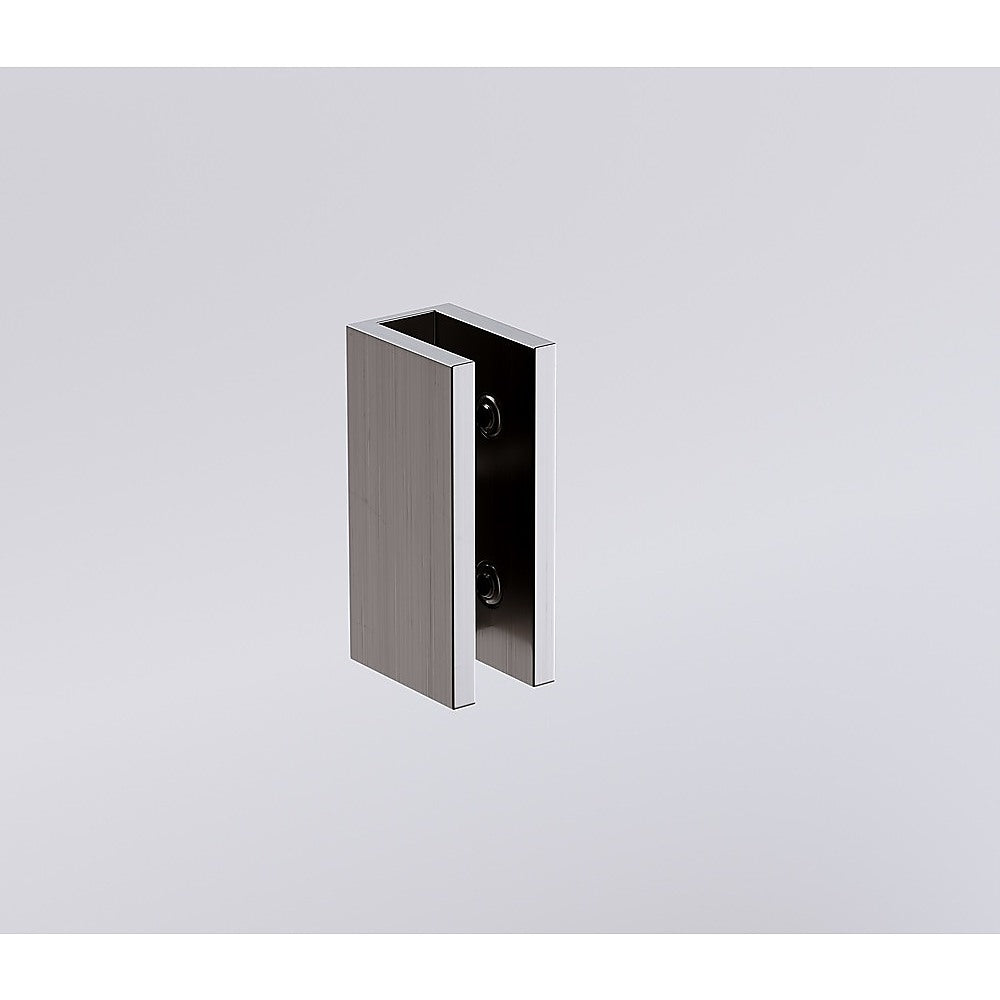 100cm Reeded Glass Shower Screen with Gunmetal Wall U-Brackets