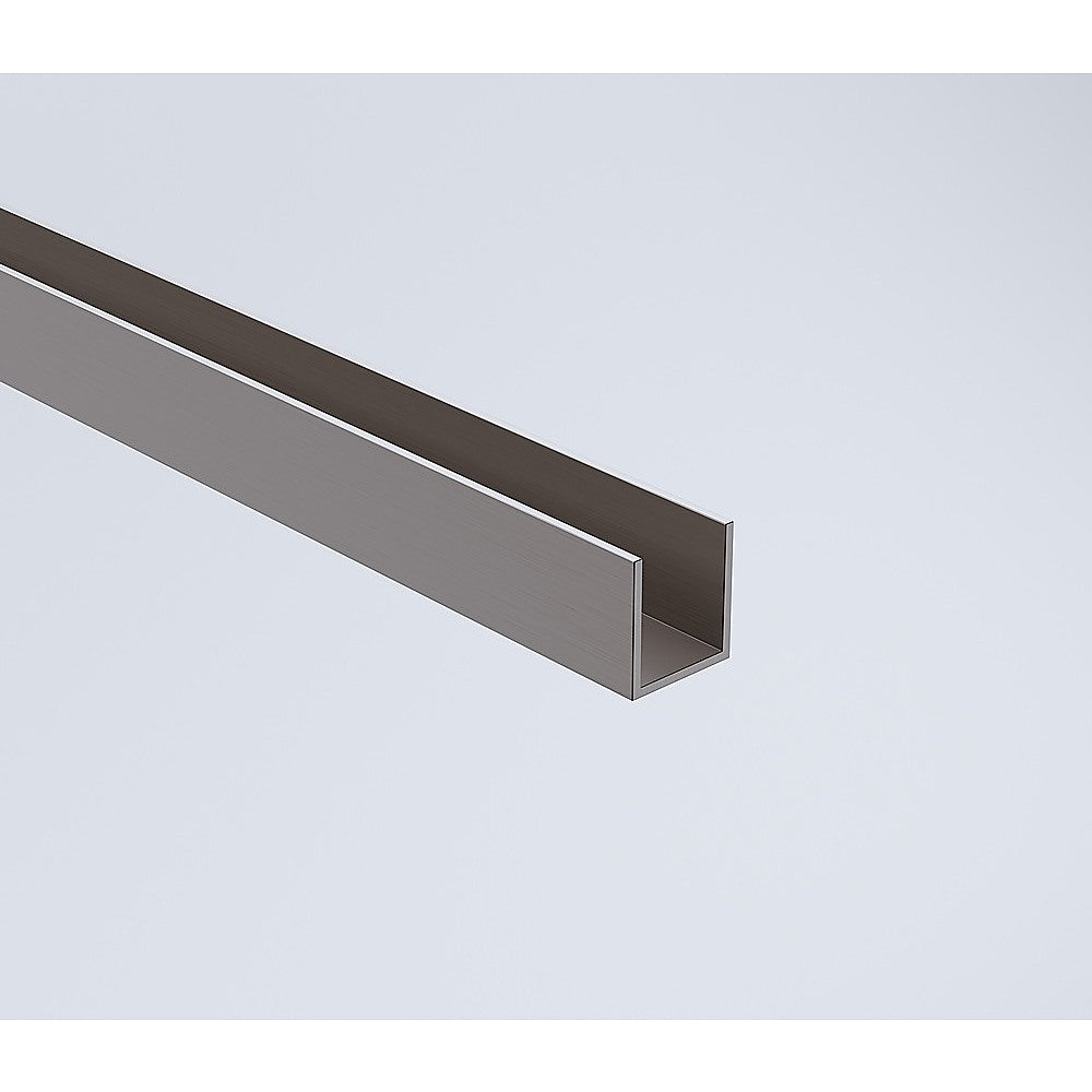 100cm Reeded Glass Shower Screen with Gunmetal Wall & Floor Channel