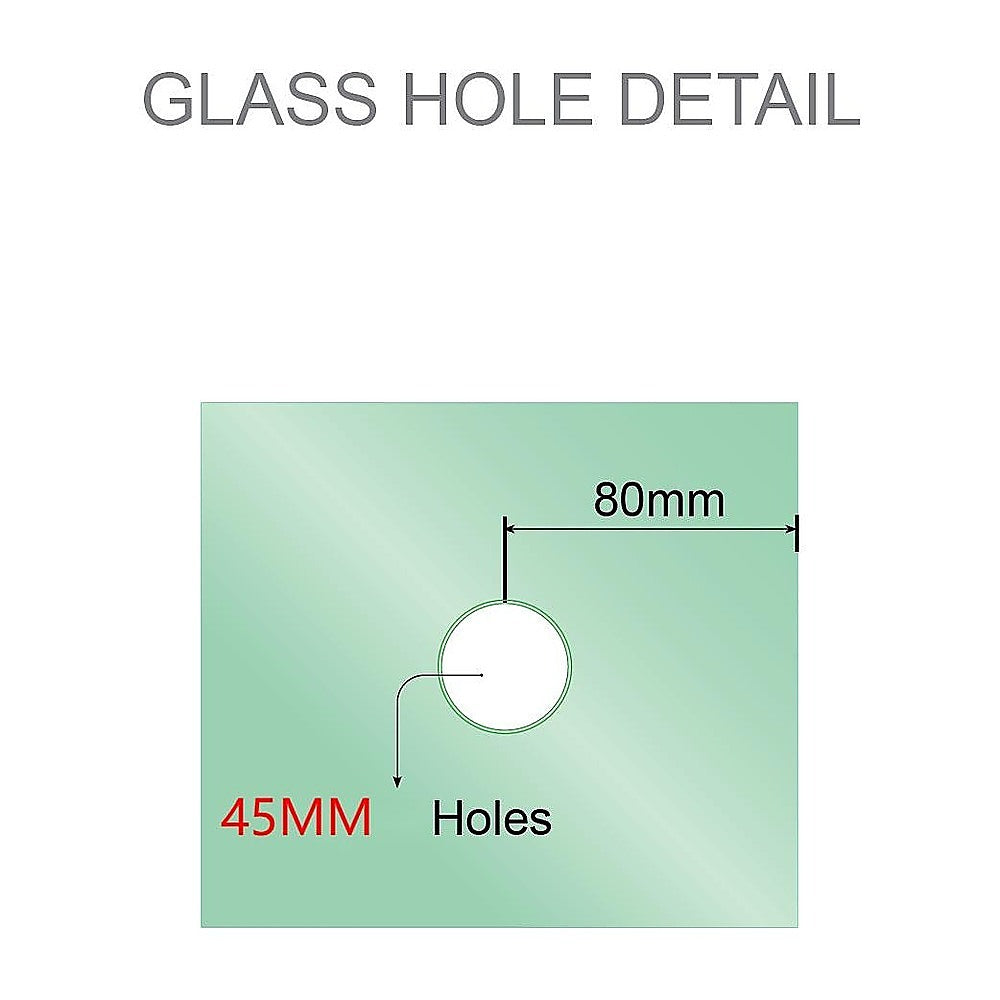 100cm Frameless Diamond Shower Screen with Chrome Brackets and SS Hinges